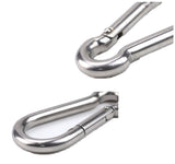 Spring Snap Hook Carabiner 4pcs M8 0.31inch Stainless Steel Heavy Duty Clips Capacity Keychain Quick Links for Dog Leash, Outdoor Camping, Swing, Hammock, Hiking