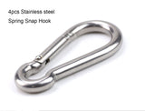 Spring Snap Hook Carabiner 4pcs M8 0.31inch Stainless Steel Heavy Duty Clips Capacity Keychain Quick Links for Dog Leash, Outdoor Camping, Swing, Hammock, Hiking