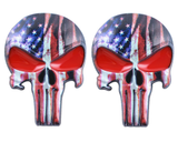 3D Magwell Solid Metal Decal Sticker - Punisher Skull Badges Emblem Decor Sticker (Pack of 2)