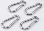 Spring Snap Hook Carabiner 4pcs M8 0.31inch Stainless Steel Heavy Duty Clips Capacity Keychain Quick Links for Dog Leash, Outdoor Camping, Swing, Hammock, Hiking
