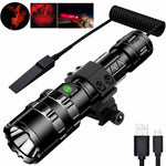 Mini LED Tactical Flashlight 1600 High Lumen 10W Fixed Focus Water Resistant Light for Camping Accessories Outdoor Gear Emergency with USB