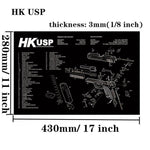 Large Gun Cleaning Mat for AR15 AK47 Glock 1911 SIG Rifle Pistol Gunsmith Armorers disassembly Repair Build Tool Kits Bench Pads