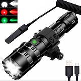 Mini LED Tactical Flashlight 1600 High Lumen 10W Fixed Focus Water Resistant Light for Camping Accessories Outdoor Gear Emergency with USB