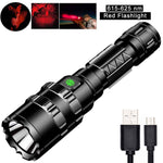 Mini LED Tactical Flashlight 1600 High Lumen 10W Fixed Focus Water Resistant Light for Camping Accessories Outdoor Gear Emergency with USB