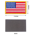 Tactical Patches of American Flag Embroidered with Hook and Loop for Backpacks Caps Hats Jackets Pants, Military Army Uniform Emblems, 2 Pcs 3x2 Inches