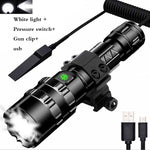 Mini LED Tactical Flashlight 1600 High Lumen 10W Fixed Focus Water Resistant Light for Camping Accessories Outdoor Gear Emergency with USB